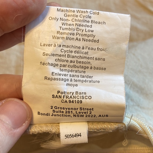 Pottery Barn Ampersand Applique Pillow Cover Square Decorative Accent Sham Tan & - Picture 8 of 13